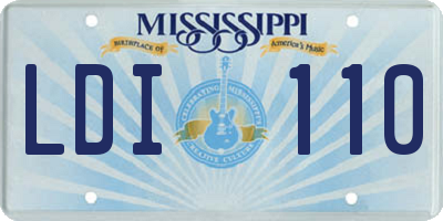 MS license plate LDI110