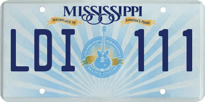 MS license plate LDI111