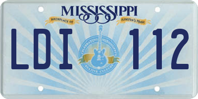 MS license plate LDI112