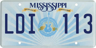 MS license plate LDI113