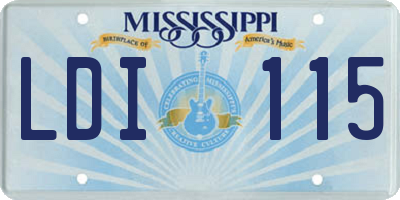 MS license plate LDI115