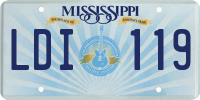 MS license plate LDI119