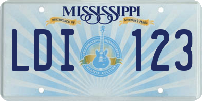 MS license plate LDI123