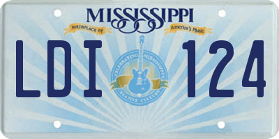 MS license plate LDI124