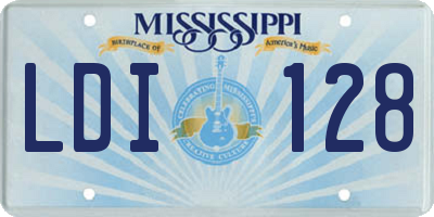 MS license plate LDI128