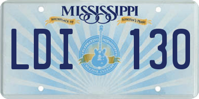 MS license plate LDI130