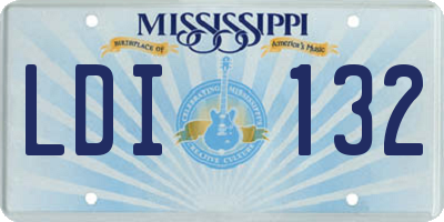 MS license plate LDI132