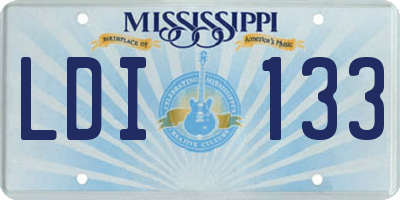 MS license plate LDI133