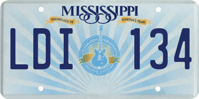 MS license plate LDI134