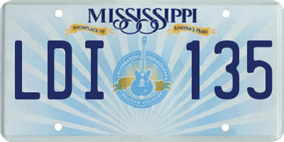 MS license plate LDI135
