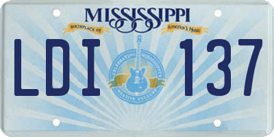 MS license plate LDI137