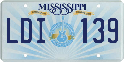 MS license plate LDI139