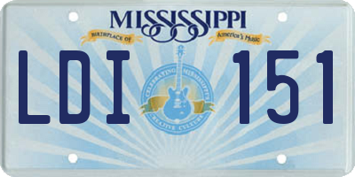 MS license plate LDI151