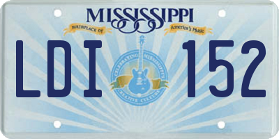 MS license plate LDI152