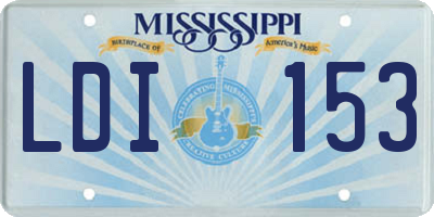MS license plate LDI153