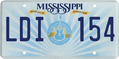 MS license plate LDI154