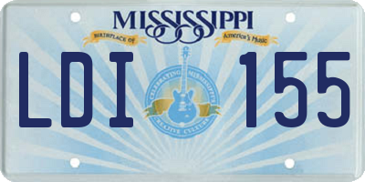 MS license plate LDI155