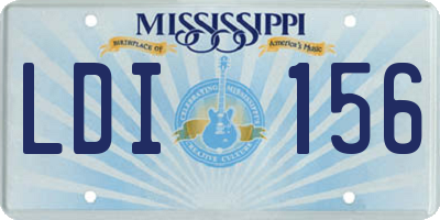 MS license plate LDI156
