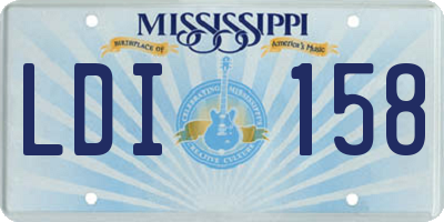 MS license plate LDI158