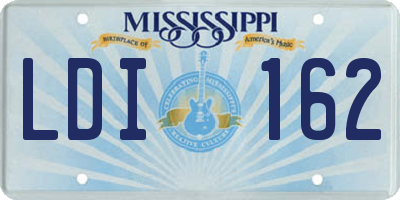 MS license plate LDI162