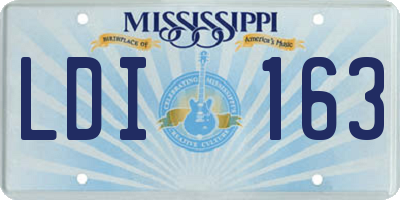 MS license plate LDI163