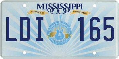 MS license plate LDI165