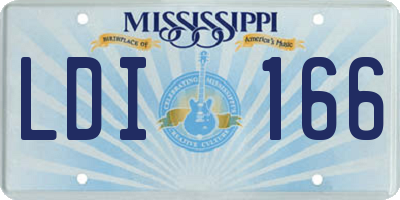 MS license plate LDI166