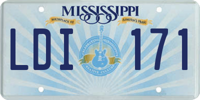 MS license plate LDI171