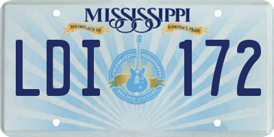 MS license plate LDI172