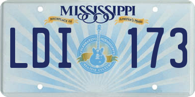 MS license plate LDI173