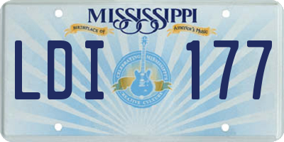 MS license plate LDI177