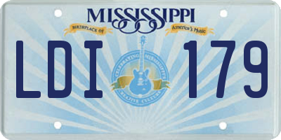 MS license plate LDI179