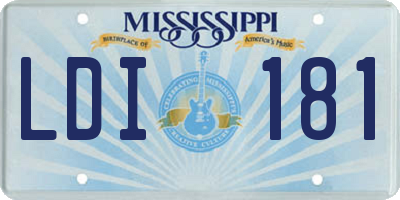MS license plate LDI181