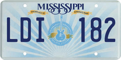 MS license plate LDI182