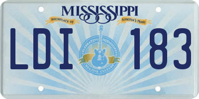 MS license plate LDI183