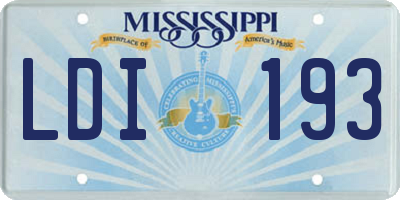 MS license plate LDI193