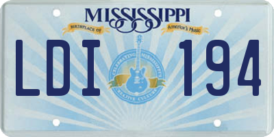 MS license plate LDI194