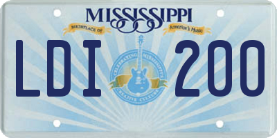 MS license plate LDI200