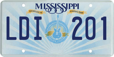 MS license plate LDI201