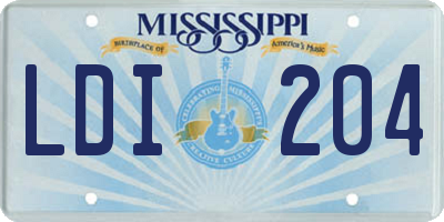 MS license plate LDI204