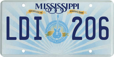 MS license plate LDI206