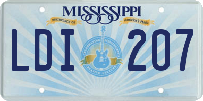 MS license plate LDI207
