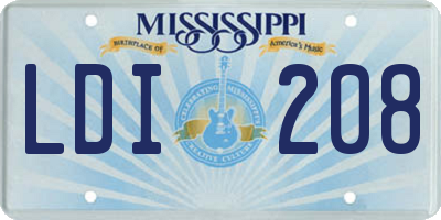 MS license plate LDI208