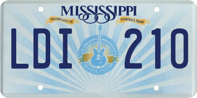 MS license plate LDI210