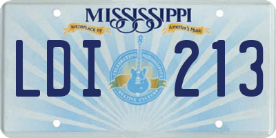 MS license plate LDI213