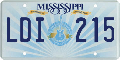 MS license plate LDI215