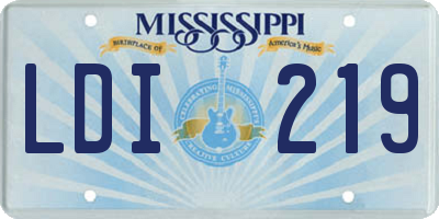 MS license plate LDI219