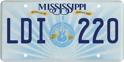 MS license plate LDI220