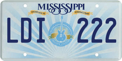 MS license plate LDI222