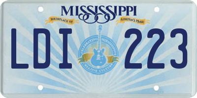 MS license plate LDI223
